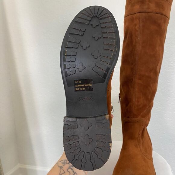 Qupid Boho Western Brown Tan Faux Suede Over The Knee Riding Boots US 8 - Picture 7 of 8